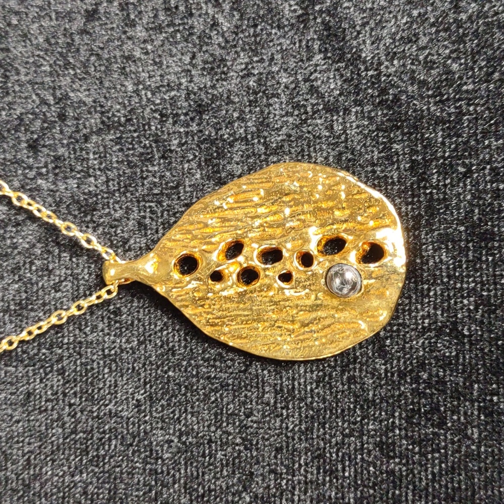 Brass Forager Leaf Pendant Necklace